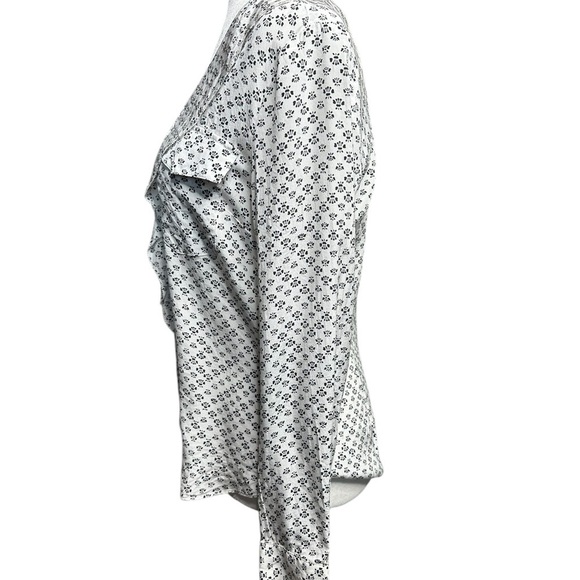 Veronica Beard Floral Black and White Silk Blouse Size 4 - Picture 2 of 7